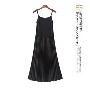 Adjustable Spagetti strap sleeveless  Black Velvet Dress S